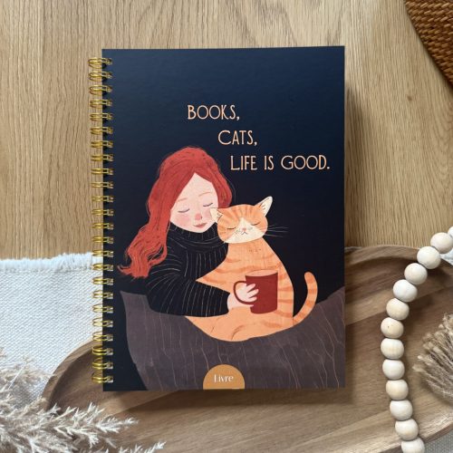 Books and cats jegyzetfüzet