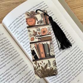 Virágos könyvespolc könyvjelző