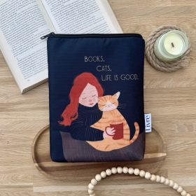 Books and cats könyvtok XXL - Cipzáras 